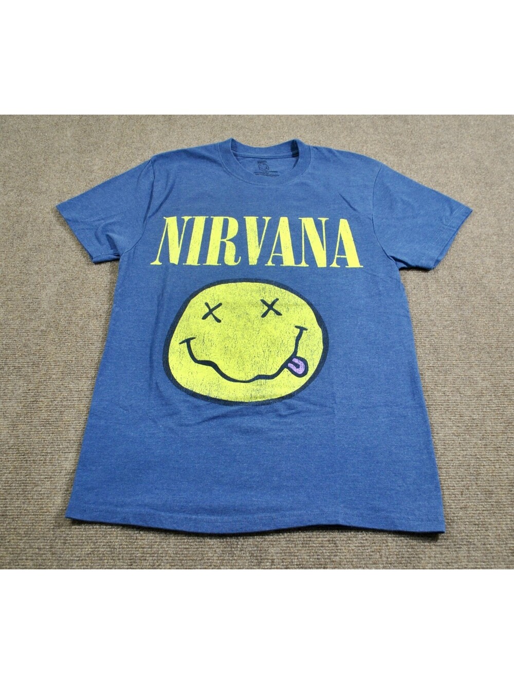 Nirvana Kurt Cobain Tour Album Band Blue Face Shirt Size Small